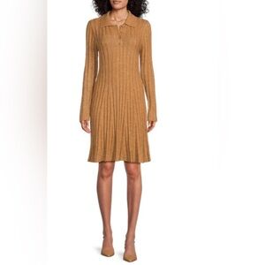 Saks Fifth Avenue Tan Long Sleeve Dress